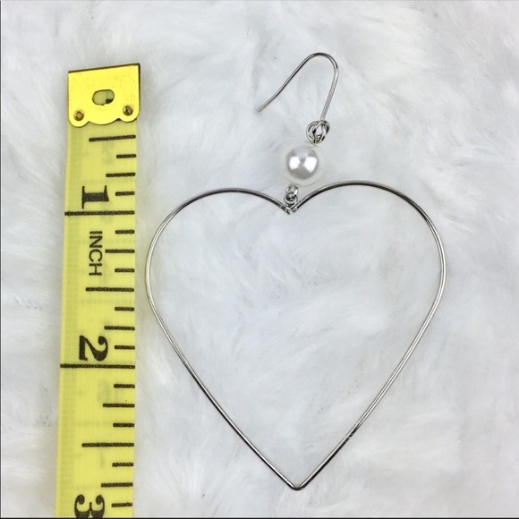 Heart Statement Dangle Earrings - Picture 3 of 3